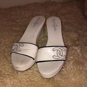 White Chanel Heels